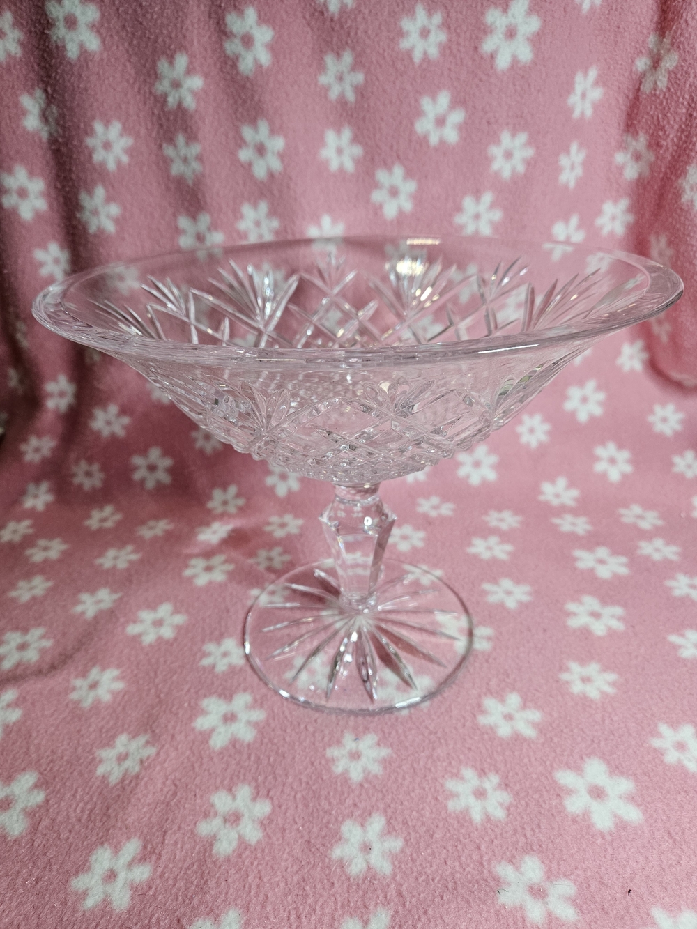 Waterford Crystal Clear Cut Glass Compote Pedestal Bowl